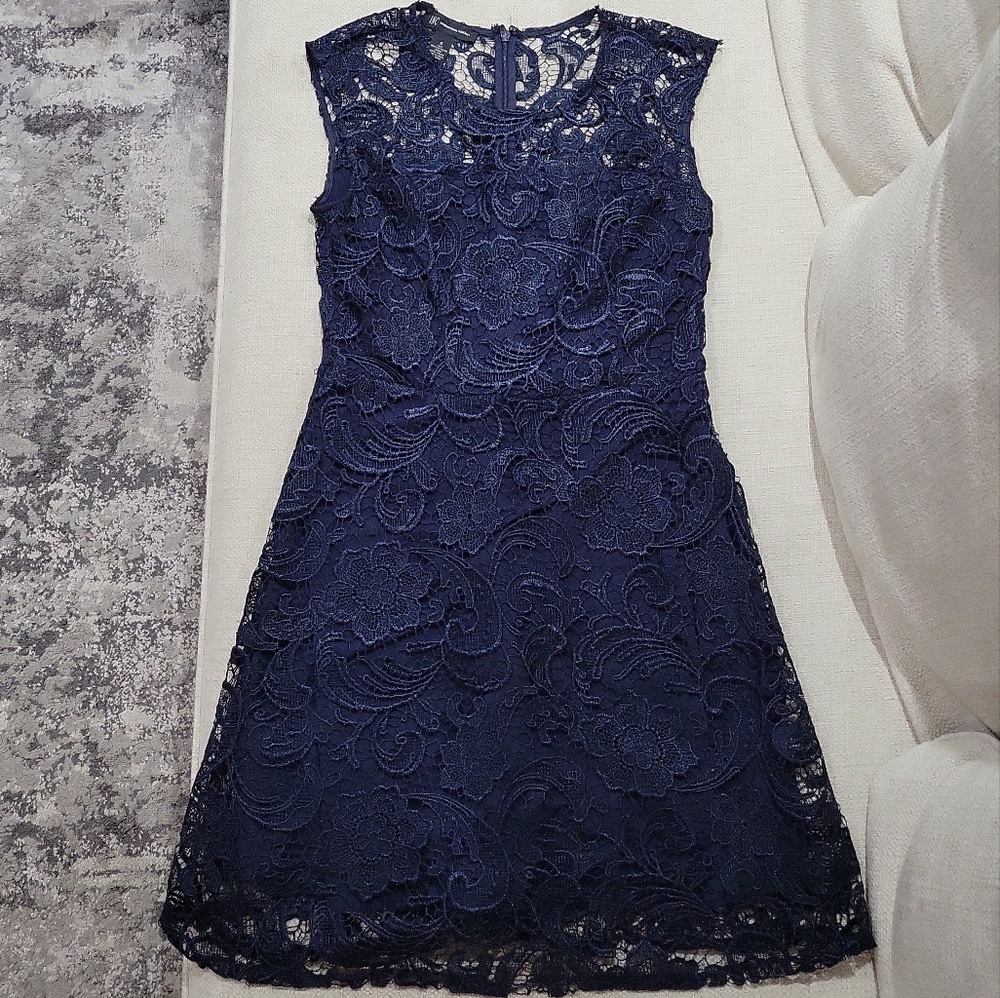 INC International Navy Lace Dress size 6